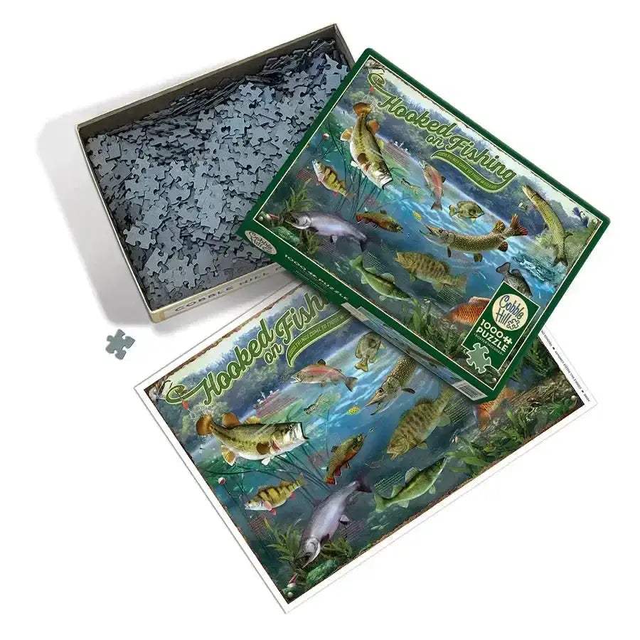 Hooked On Fishing 1000 Piece Jigsaw Puzzle With Fun Facts - ToylandEU