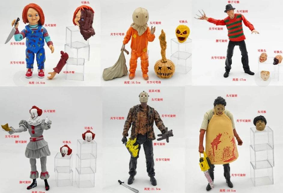 Horror Movie Characters Chucky Freddy Jason Action Figures Toys - ToylandEU