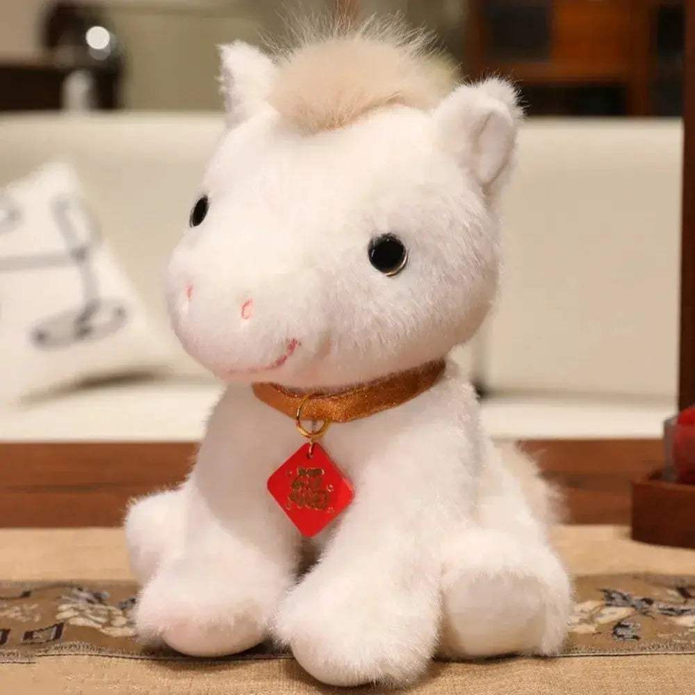 Horse Plush Good Luck Mascot Cute Kawaii Zodiac Figurine - ToylandEU