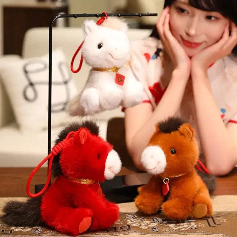 Horse Plush Good Luck Mascot Cute Kawaii Zodiac Figurine - ToylandEU