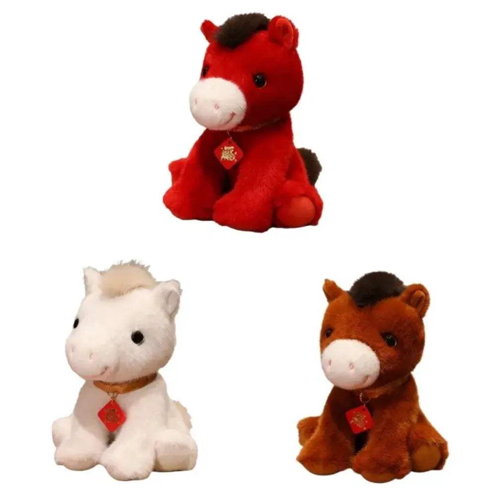 Horse Plush Good Luck Mascot Cute Kawaii Zodiac Figurine - ToylandEU