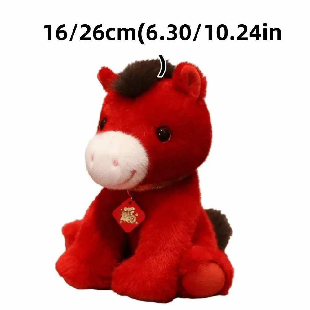 Horse Plush Good Luck Mascot Cute Kawaii Zodiac Figurine - ToylandEU