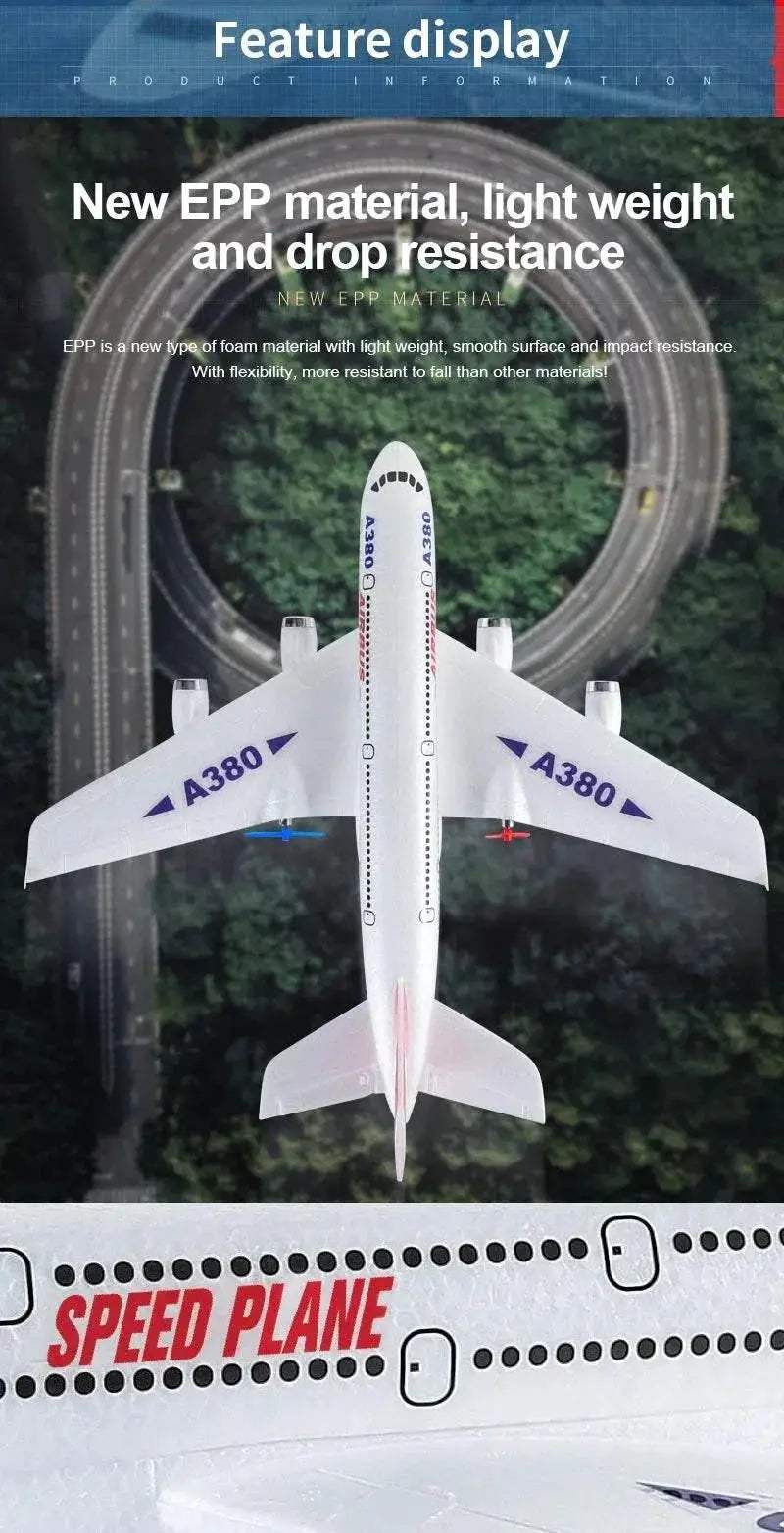 Hot Gyro Airplane Airbus A380 RC Foam Toys Easy Fly Gift - ToylandEU