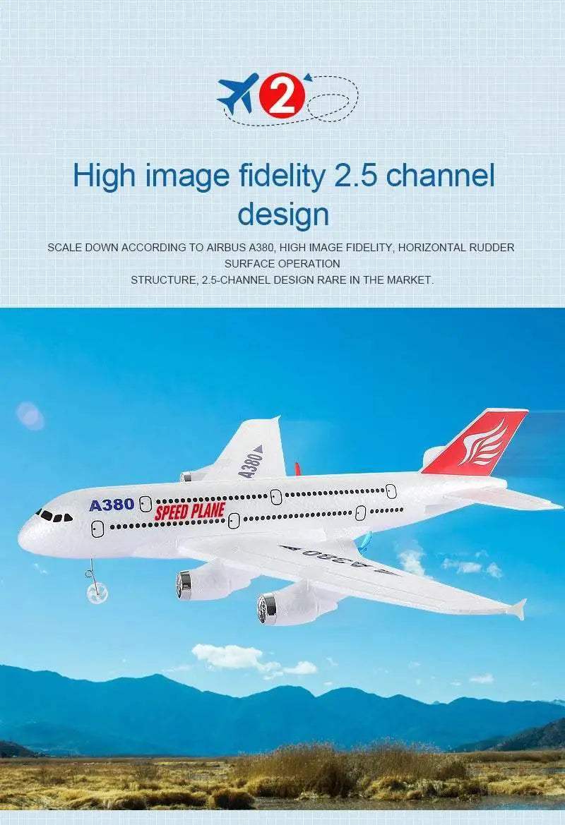 Hot Gyro Airplane Airbus A380 RC Foam Toys Easy Fly Gift - ToylandEU