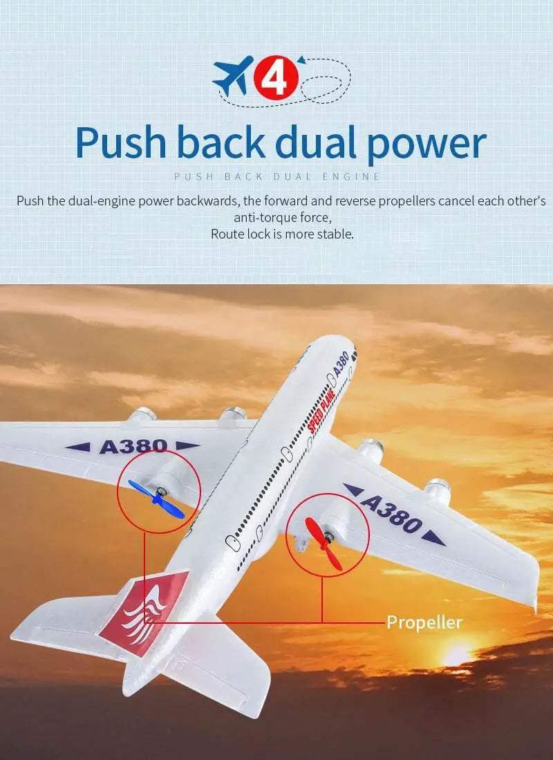 Hot Gyro Airplane Airbus A380 RC Foam Toys Easy Fly Gift - ToylandEU
