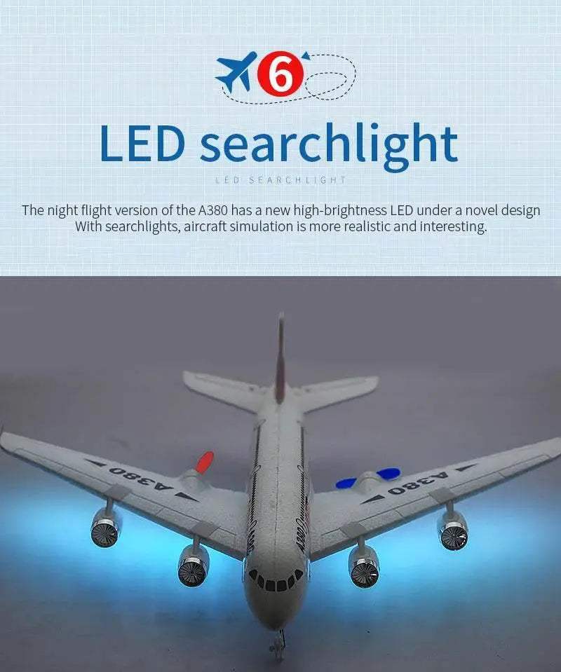 Hot Gyro Airplane Airbus A380 RC Foam Toys Easy Fly Gift - ToylandEU