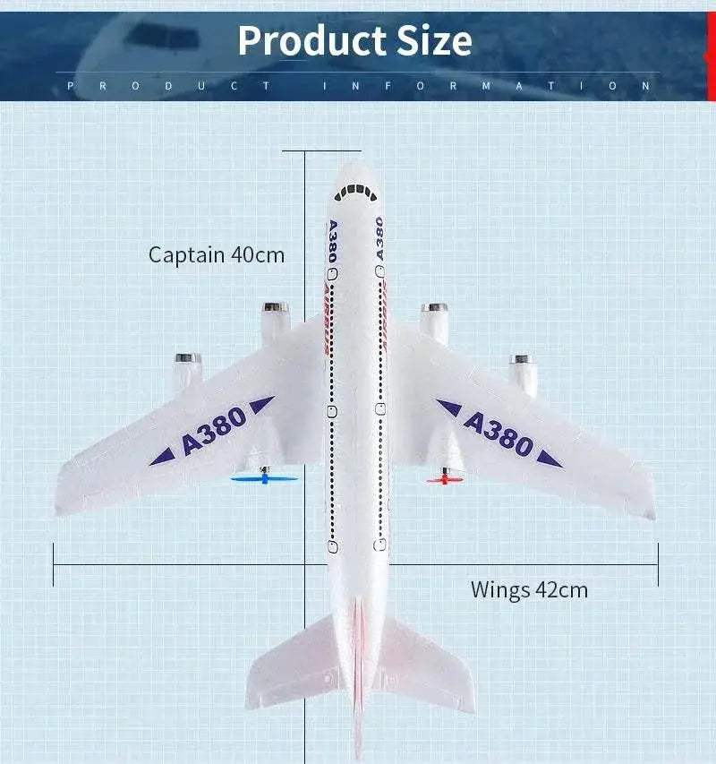 Hot Gyro Airplane Airbus A380 RC Foam Toys Easy Fly Gift - ToylandEU