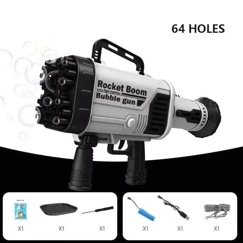 Hot Kids Gatling Bubble Gun 64-Hole Electric Toy - ToylandEU