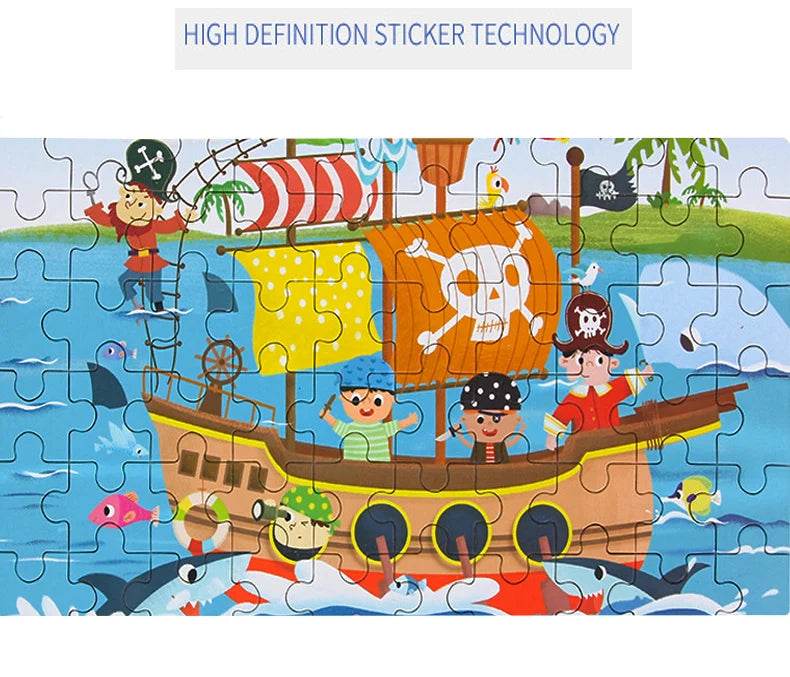 Hot New 60 Pieces Wooden Puzzle Toys for Children Gift - ToylandEU