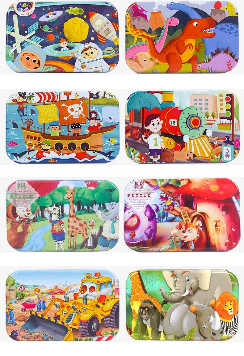 Hot New 60 Pieces Wooden Puzzle Toys for Children Gift - ToylandEU