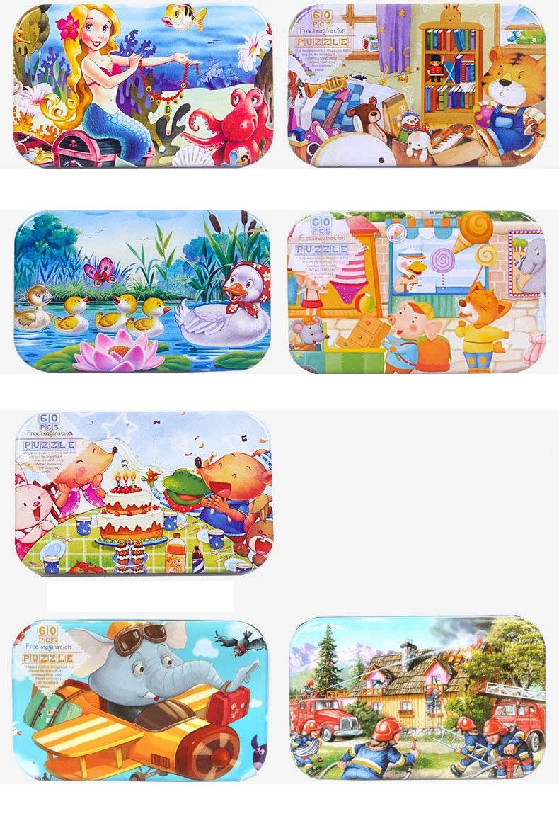 Hot New 60 Pieces Wooden Puzzle Toys for Children Gift - ToylandEU