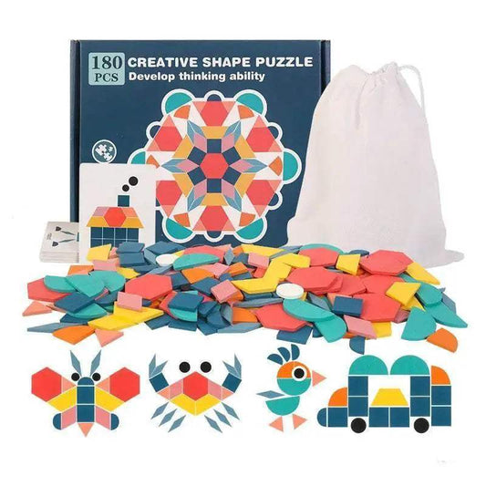  Hot Sale 180Pcs Montessori Kids Wooden Jigsaw Puzzle Set -  ToylandEU™