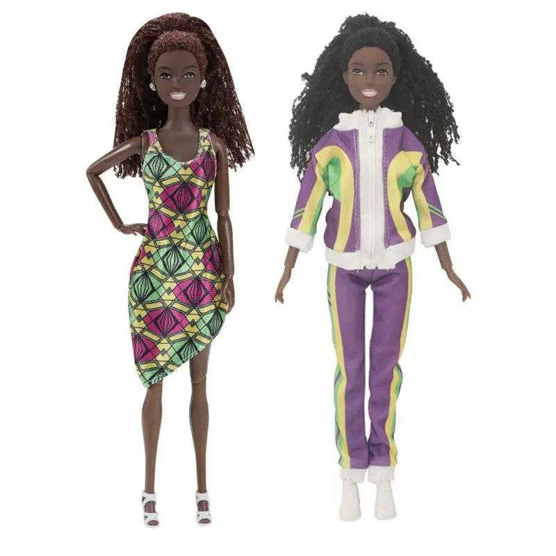 Hot Sale African Black Doll Body Head Clothes Toys Accessories For 30cm Female Toy Girl Pretend Play - ToylandEU