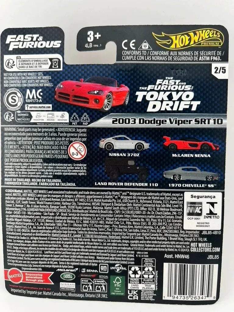 Hot Wheels 2003 Dodge Viper SRT10 Premium Collectible - ToylandEU