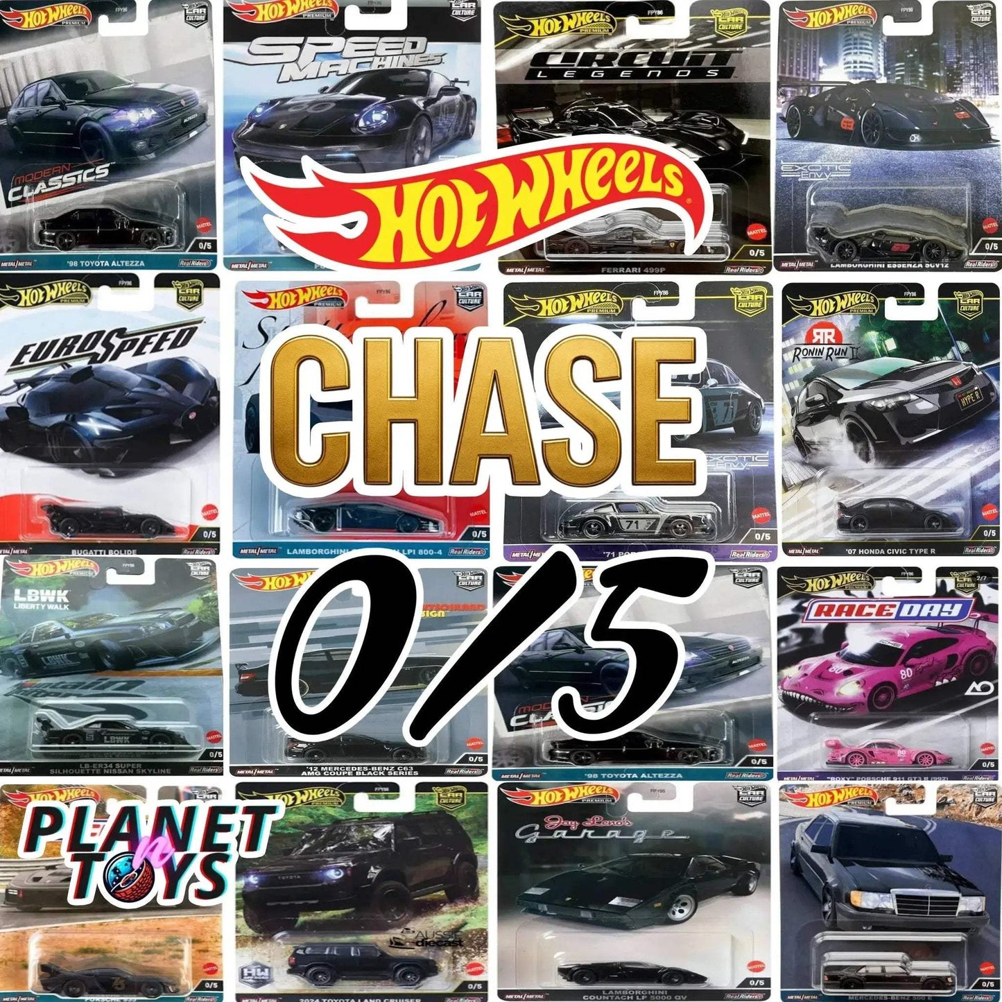 Hot Wheels CHASE Premium Diecast Cars 1:64 Assorted - ToylandEU