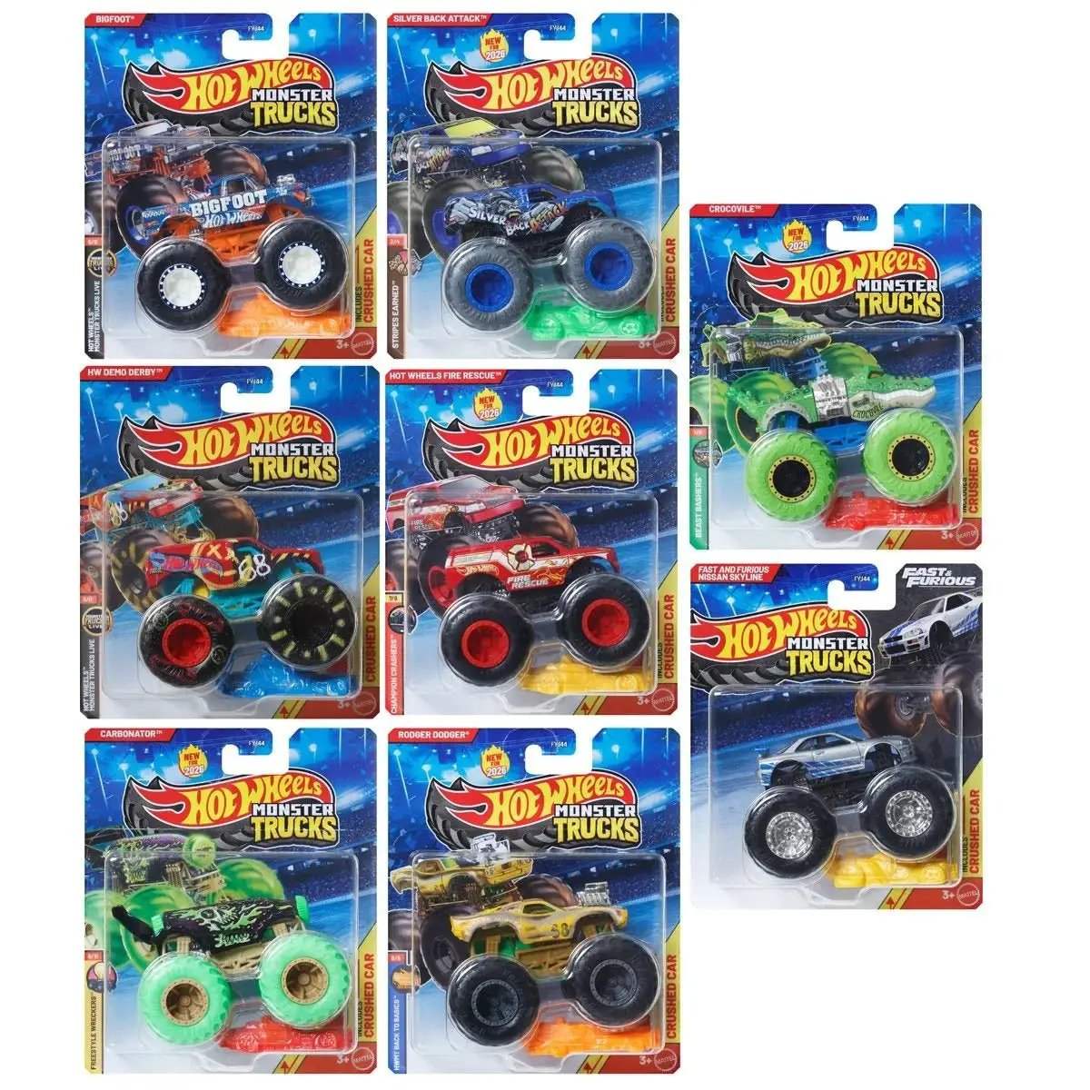 Hot Wheels Monster Trucks 1:64 Scale Vehicle 2026 - Select Vehicle(s) (5393) - ToyShnip