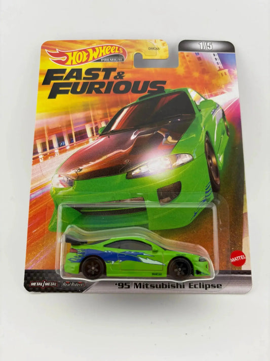 Hot Wheels Premium 1995 Mitsubishi Eclipse Die Cast Lime Green - ToylandEU