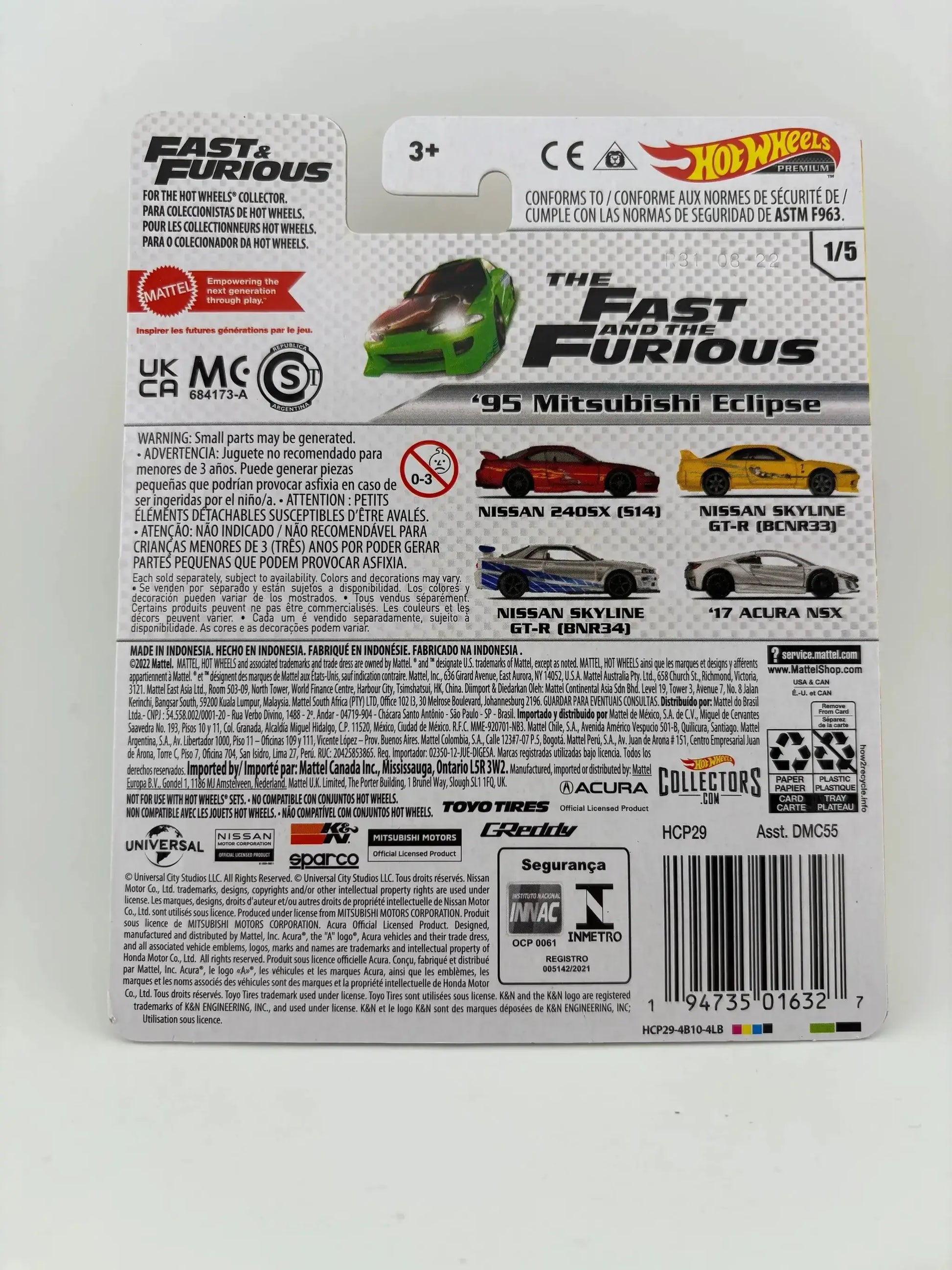 Hot Wheels Premium 1995 Mitsubishi Eclipse Die Cast Lime Green - ToylandEU