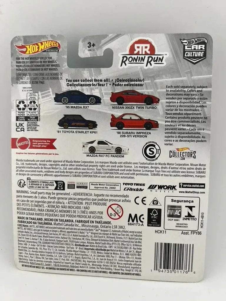 Hot Wheels Toyota Starlet KP61 Ronin Run Premium Edition - ToylandEU