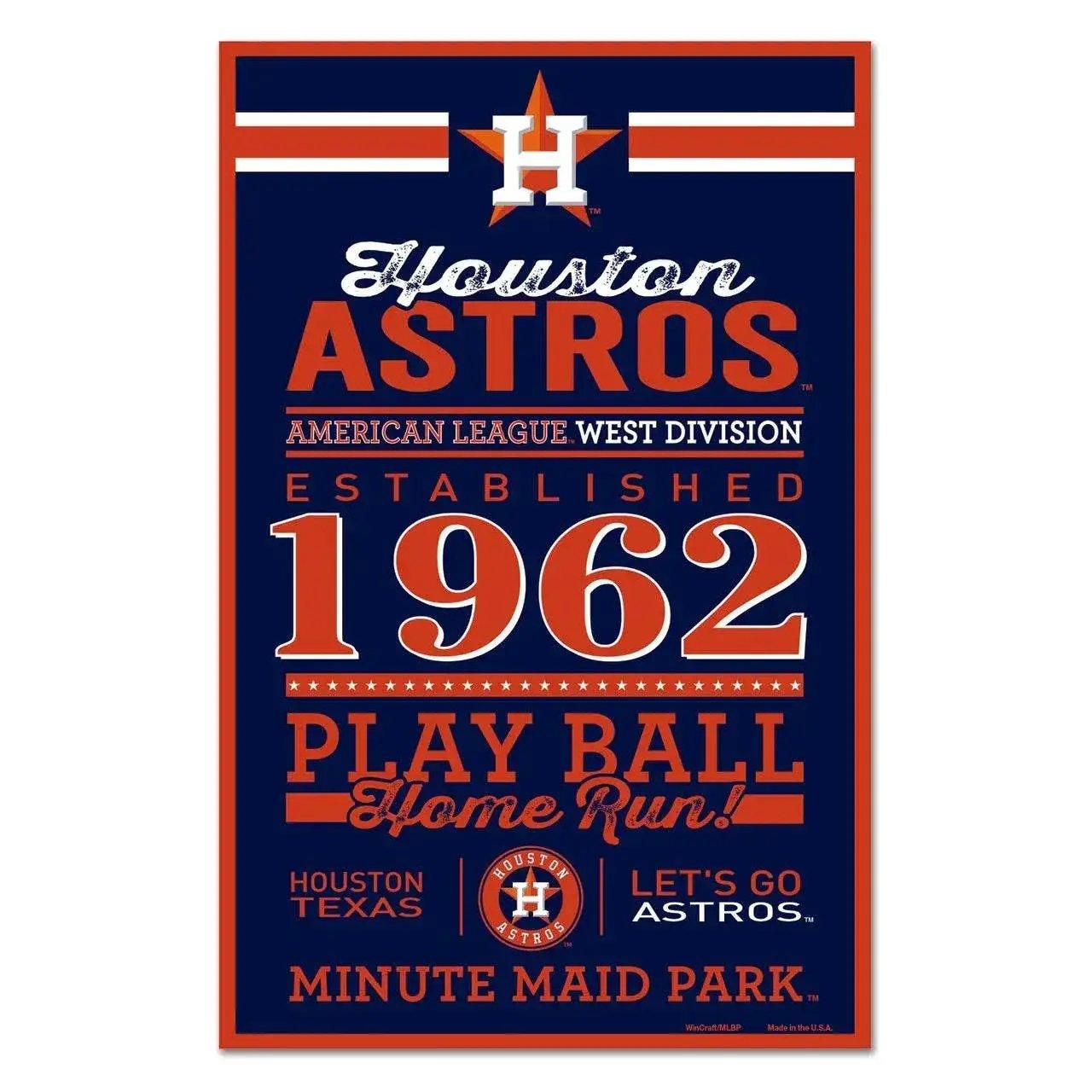  Houston Astros 11x17 Wood Sign Established Design Colors -  ToylandEU™