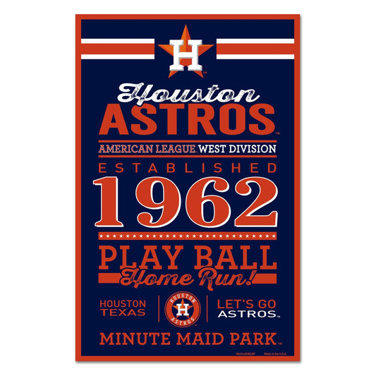 Houston Astros 11x17 Wood Sign Established Design Colors - ToylandEU