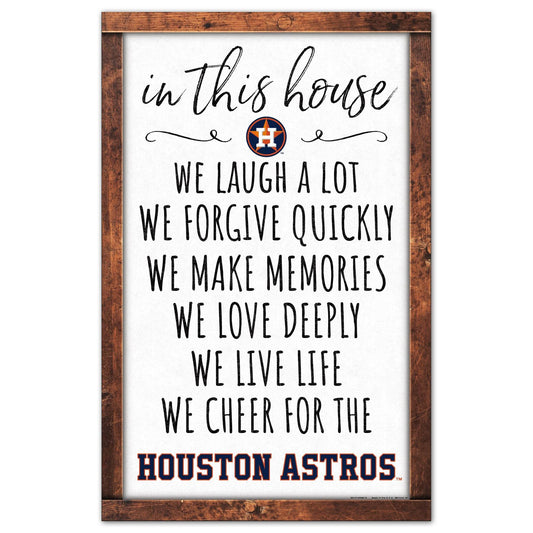 Houston Astros 11x17 Wood Sign In This House Decor Piece - ToylandEU
