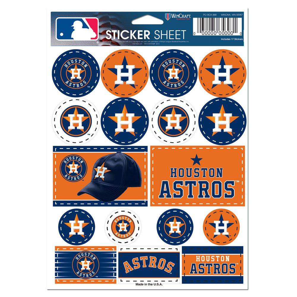 Houston Astros Decal Sheet 5x7 Vinyl Wincraft Fanatics - ToylandEU