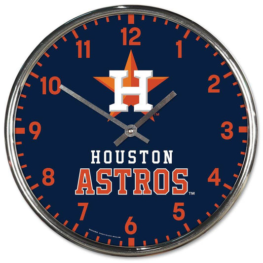 Houston Astros Round Chrome Wall Clock For Home Office - ToylandEU
