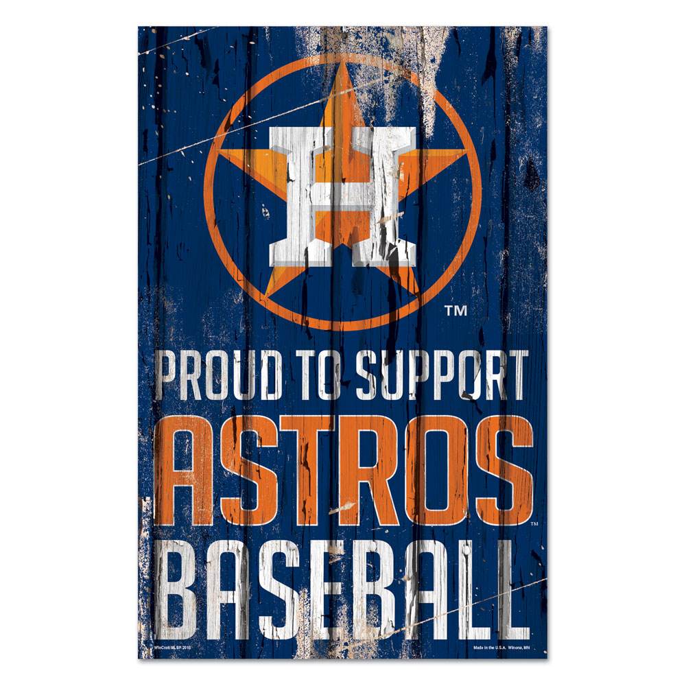 Houston Astros Wood Sign 11x17 Proud to Support Design - ToylandEU
