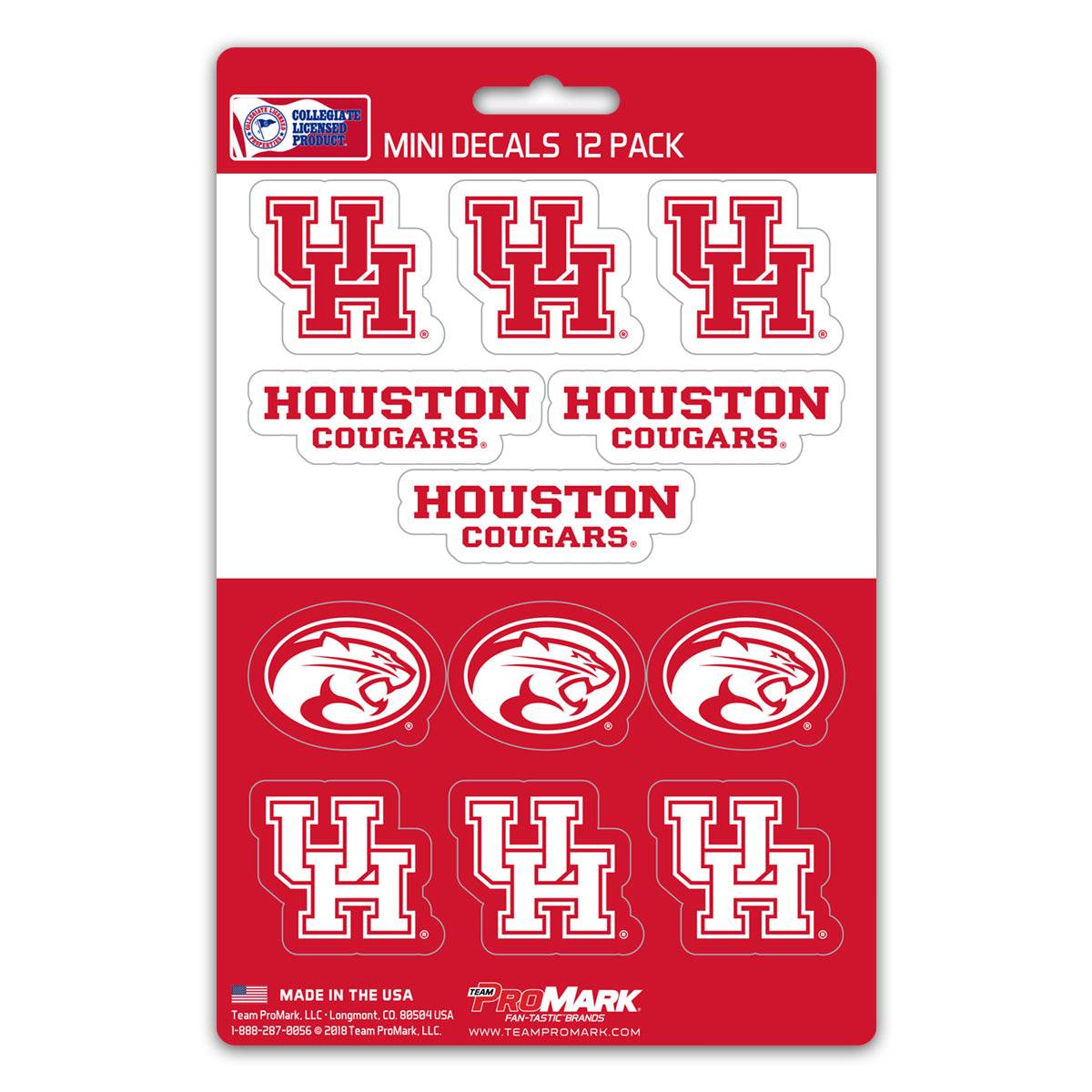 Houston Cougars Mini Decal Set 12 Pack Special Order - ToylandEU