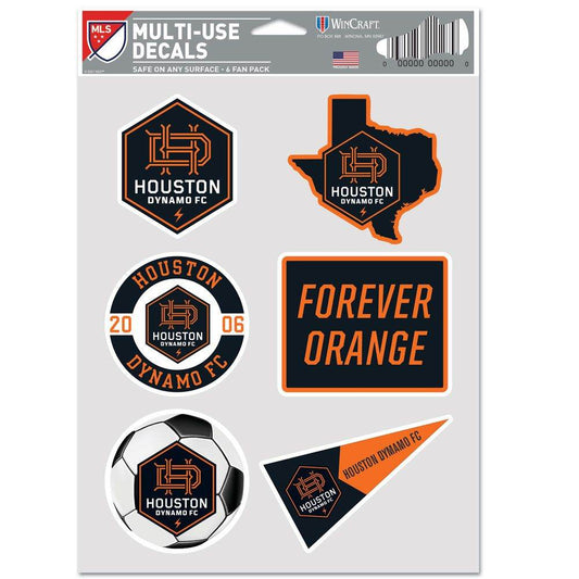 Houston Dynamo Decal Multi Use Fan Pack Six Decals Set - ToylandEU