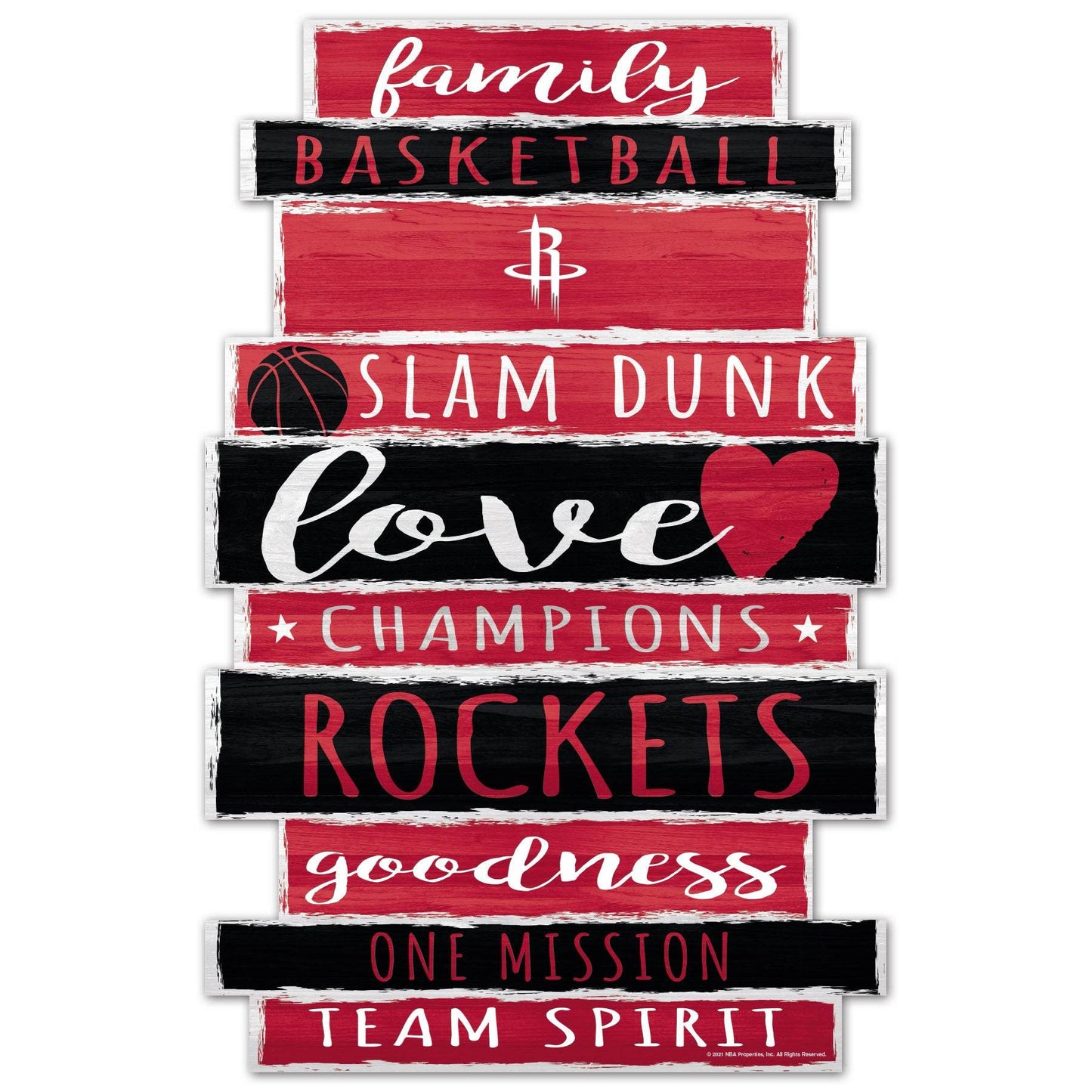 Houston Rockets 11x17 Wood Family Word Sign Wall Display - ToylandEU