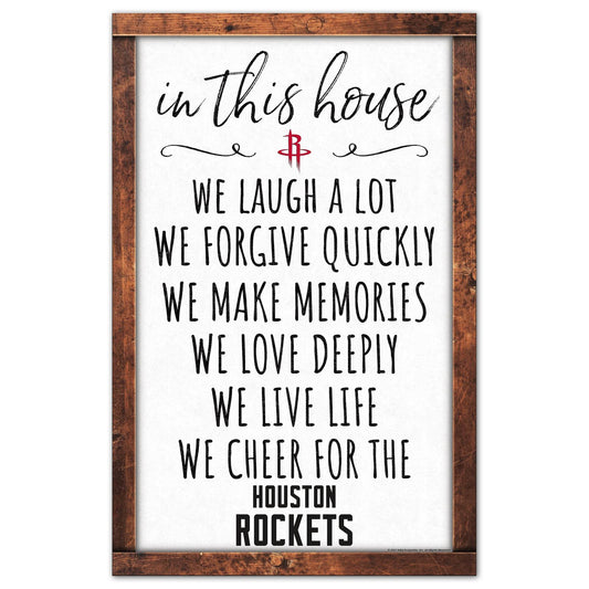 Houston Rockets 11x17 Wood Sign In This House Decor - ToylandEU