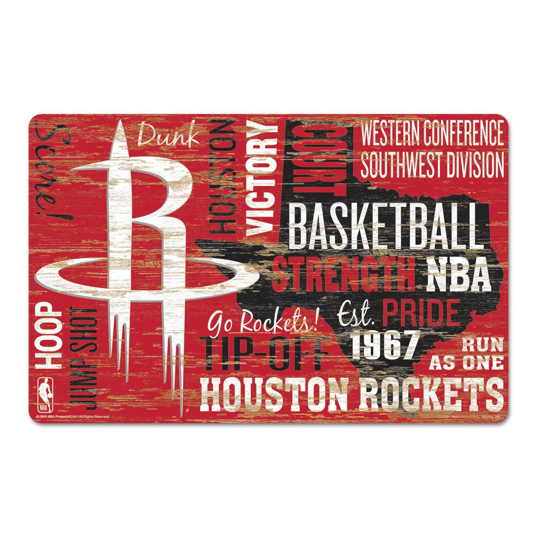 Houston Rockets 11x17 Wood Sign With Team Colors And Date - ToylandEU