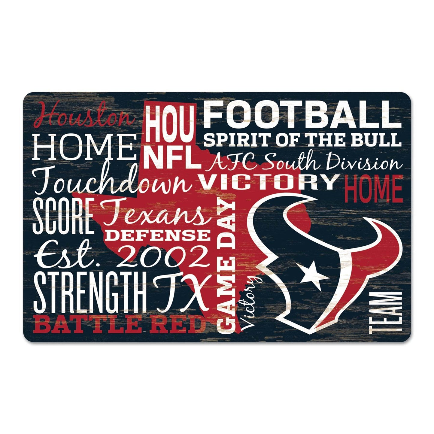 Houston Texans 11x17 Wood Sign With Team Colors And Date - ToylandEU