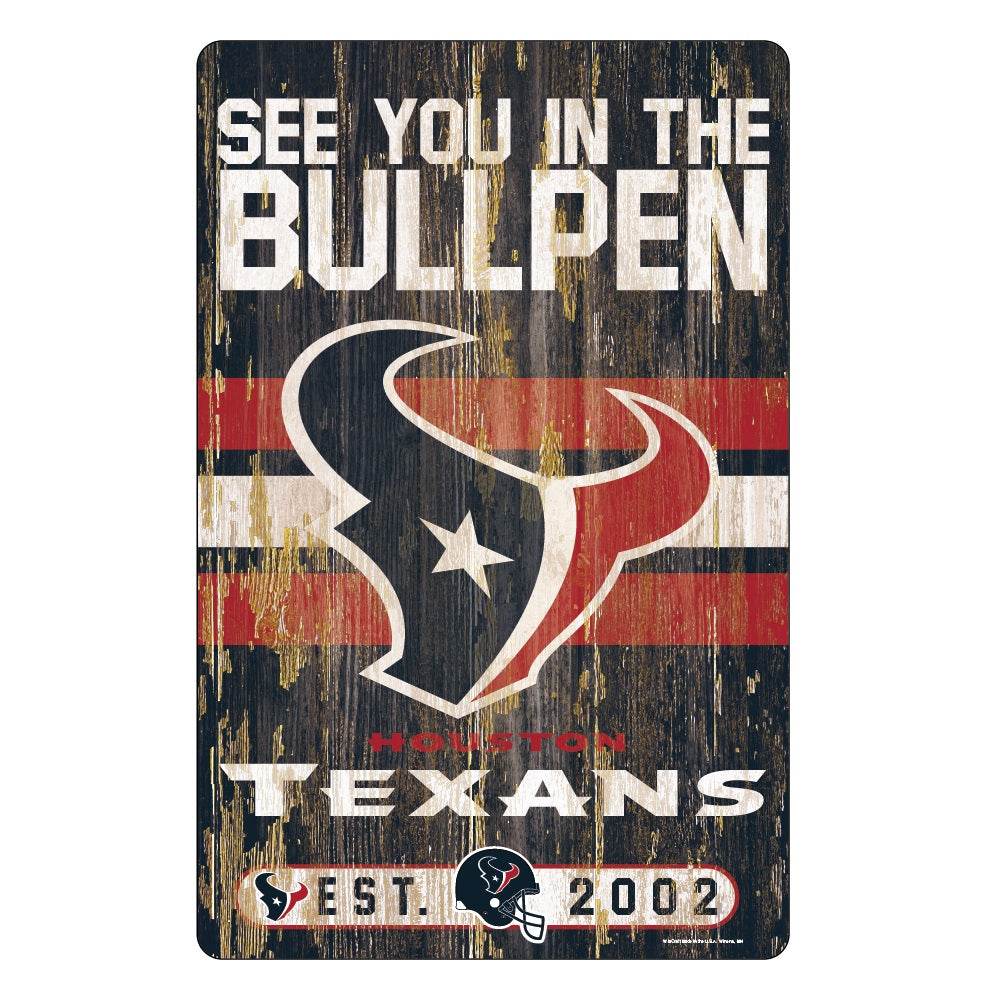 Houston Texans 11x17 Wood Slogan Sign Decor for Fans - ToylandEU