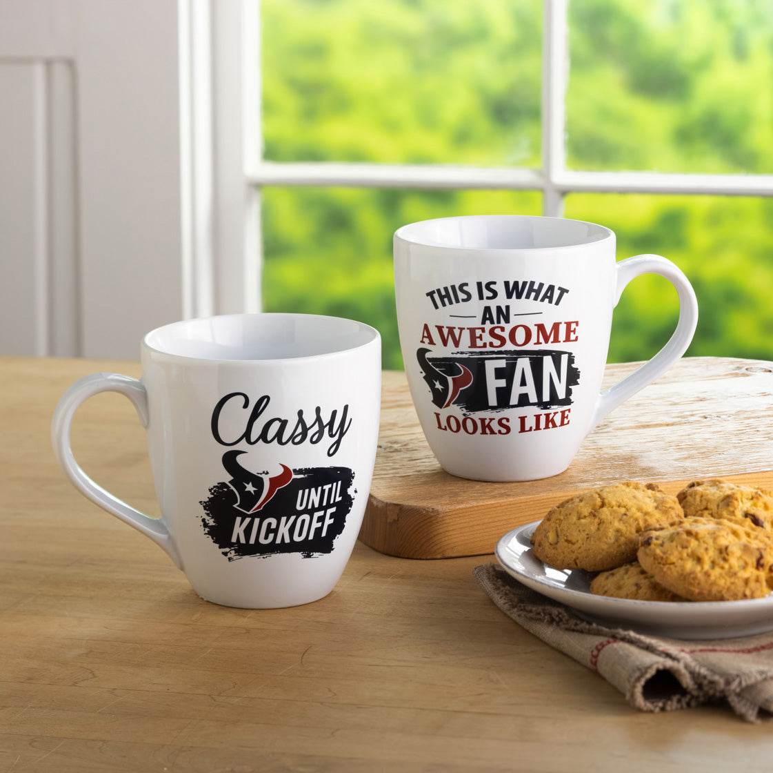 Houston Texans 17oz Ceramic Coffee Mug 2 Piece Set Gift Box - ToylandEU