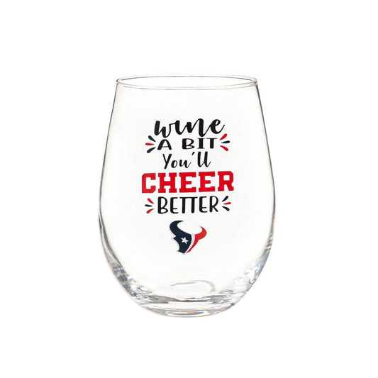 Чаша за вино Houston Texans 17oz без дръжка, в кутия, подарък - ToylandEU