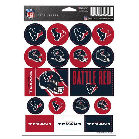 Houston Texans Decal Sheet 5x7 Vinyl Sticker Pack Set - ToylandEU
