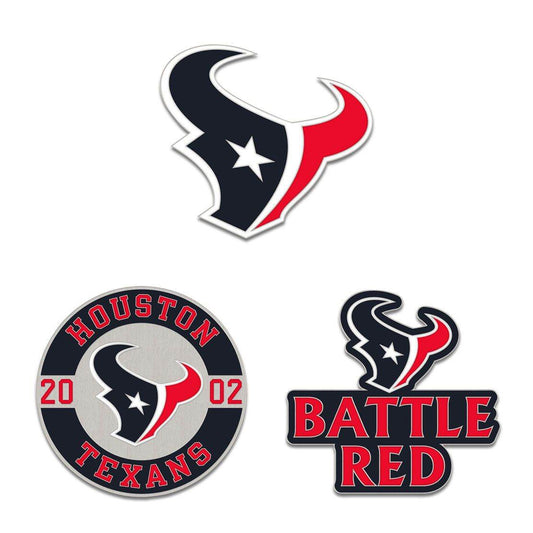 Houston Texans Enamel Pin Set 3 Piece Logo Slogan Year - ToylandEU