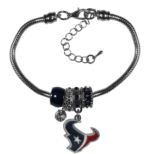 Houston Texans Euro Bead Style Bracelet Rhinestones - ToylandEU