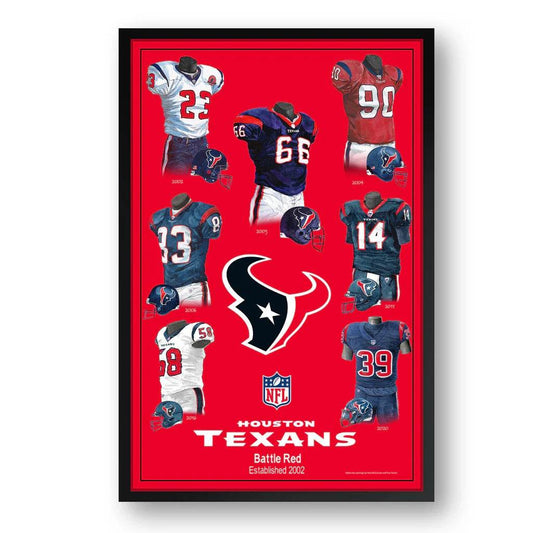 Houston Texans Framed Print 10x13 Uniform Heritage Wall Art - ToylandEU