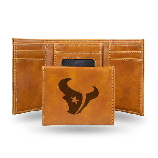 Houston Texans Laser Engraved Trifold Leather Wallet - ToylandEU