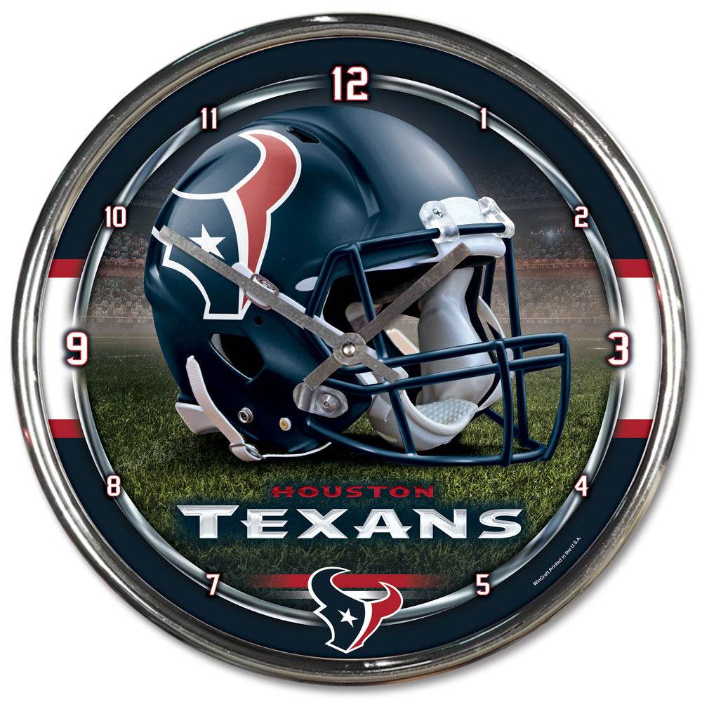 Houston Texans Round Chrome Wall Clock - ToylandEU