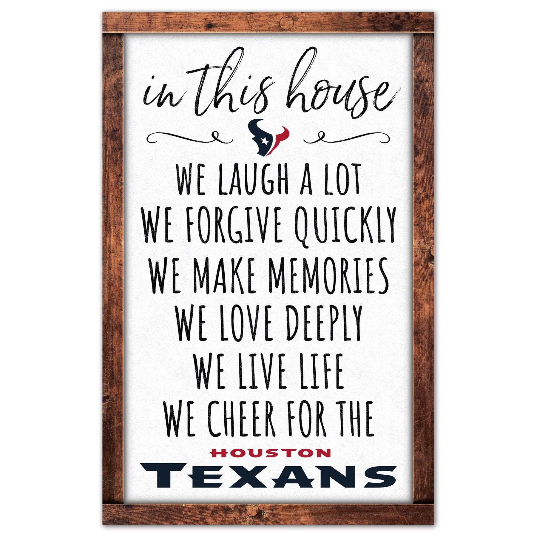 Houston Texans Sign 11x17 Wood Wall Decor In This House - ToylandEU