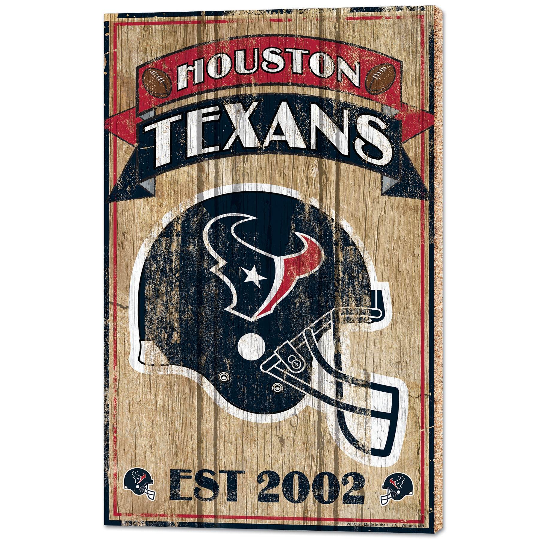 Houston Texans Sign 15x24 Wood Established Football Decor - ToylandEU