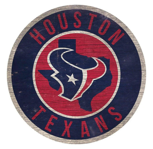  Houston Texans Wood Round Sign 12 Inch State Design -  ToylandEU™