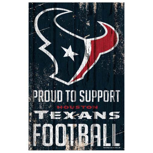 Houston Texans Wood Sign 11x17 Proud To Support Wincraft - ToylandEU