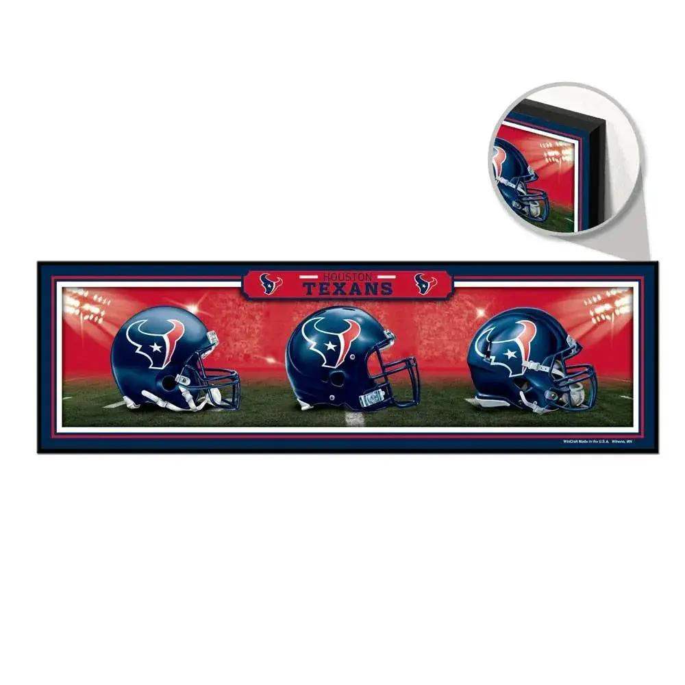 Houston Texans Wood Sign 9x30 Helmets Design Antiqued Decor - ToylandEU