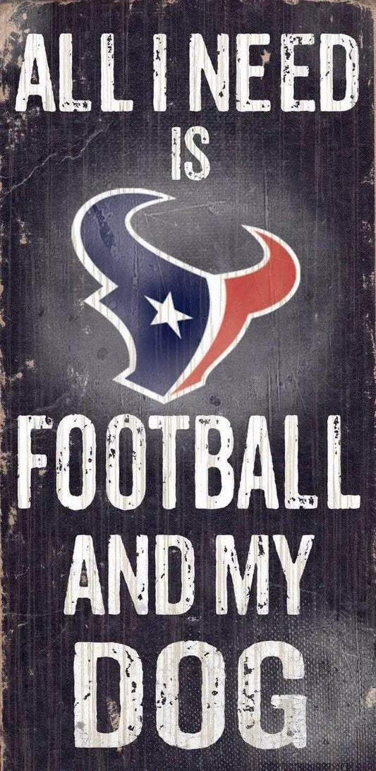  Houston Texans Wood Sign Football and Dog 6 by 12 Hanging -  ToylandEU™